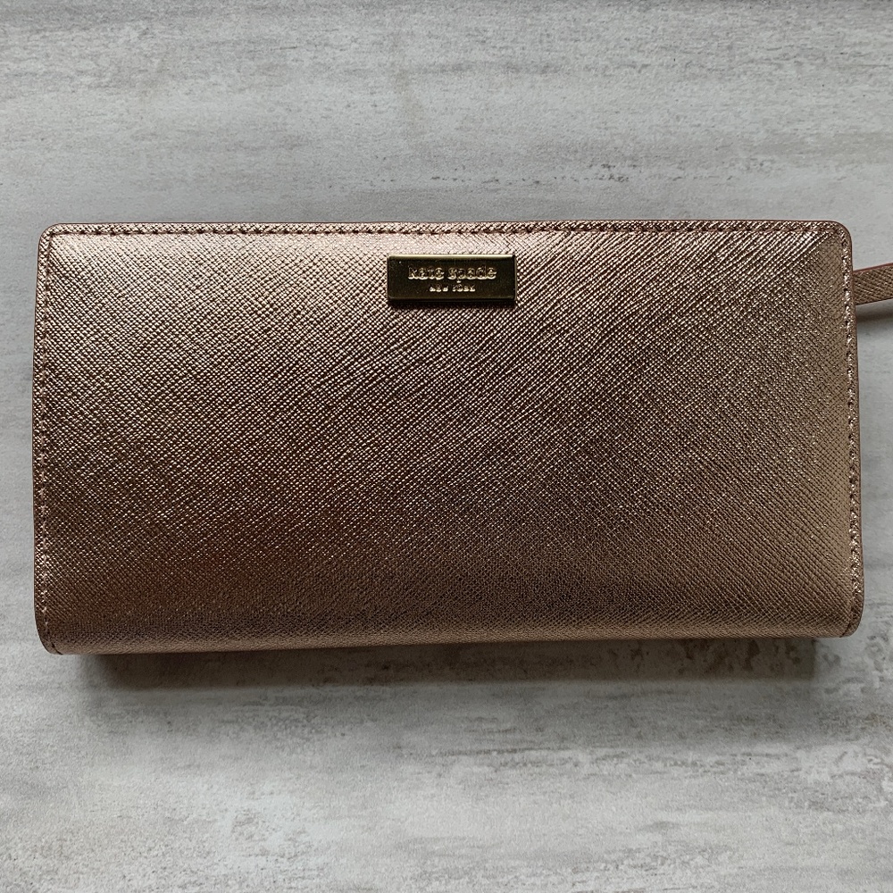 Wellesley Stacy Leather Designer Wallet Rose gold